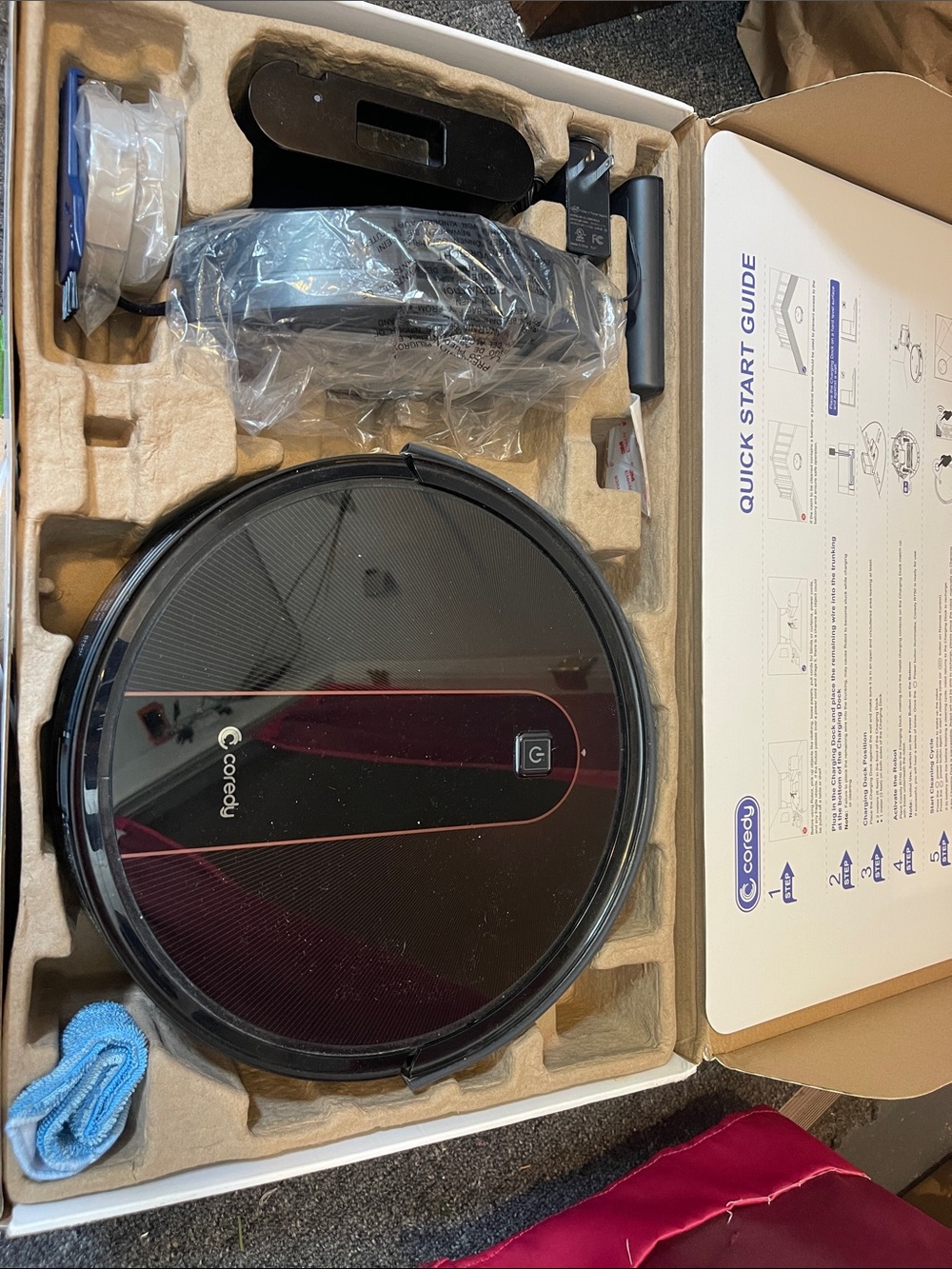 Coredy Black Robot Vacuum with Mopping Function
